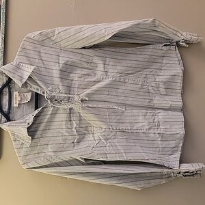 LE CHATEAU 18" ptp Sz Sm/Med Striped Top some wear/marks see photos AS IS